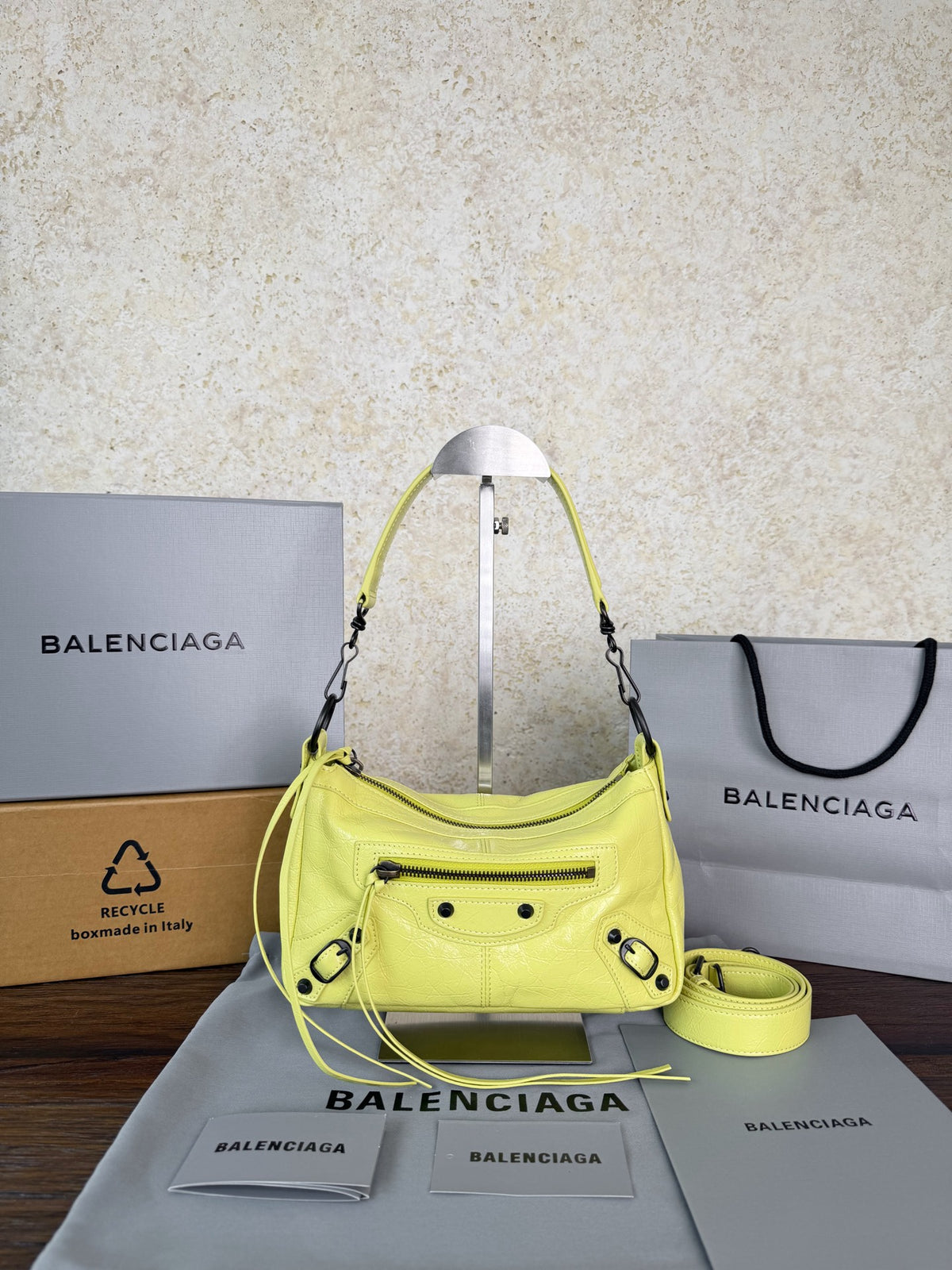 Balenciaga Le City Moto Bag Oil-Wax Yellow