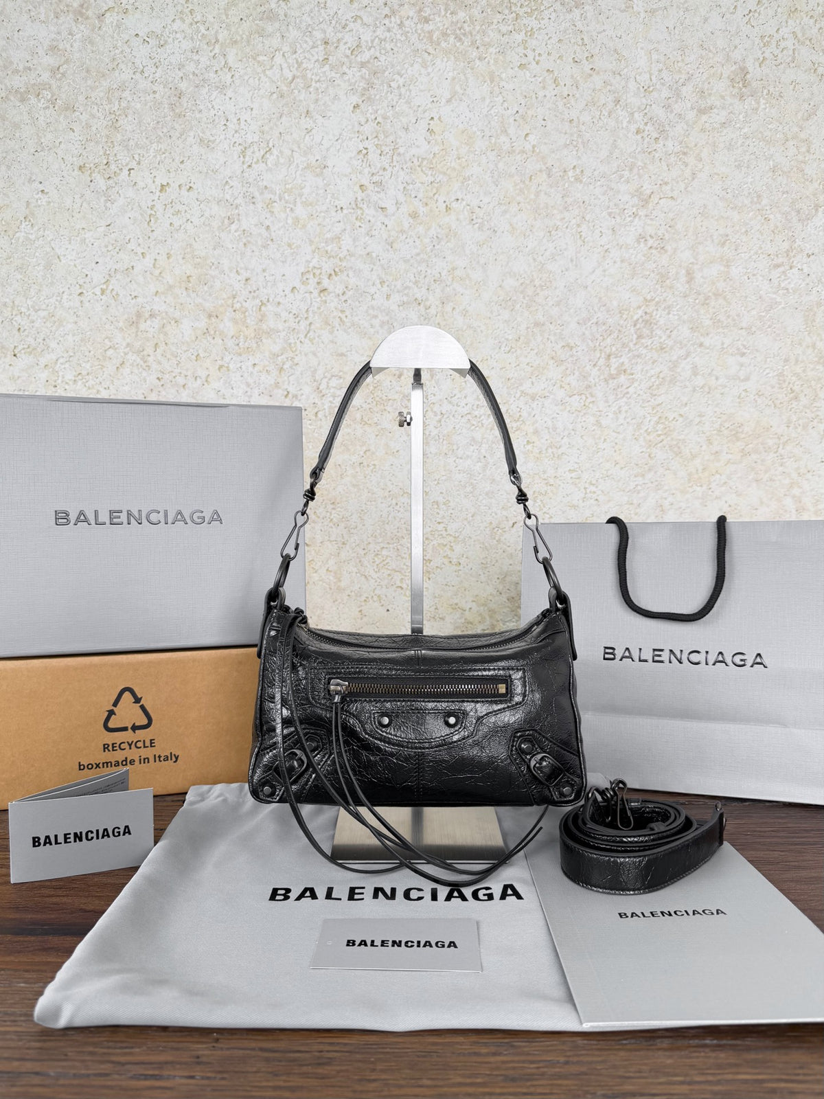 Balenciaga Le City Moto  Bag Black