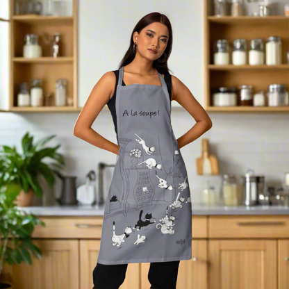 À la Soupe! Dubout Cats Apron Grey