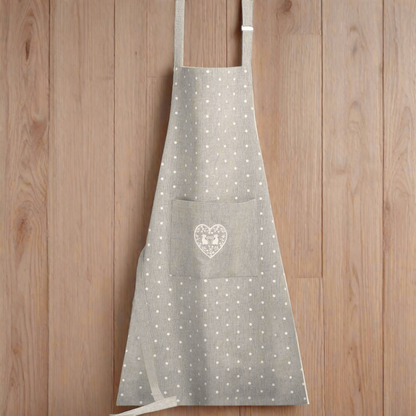 Duo of Cats in a Heart White and Grey Apron