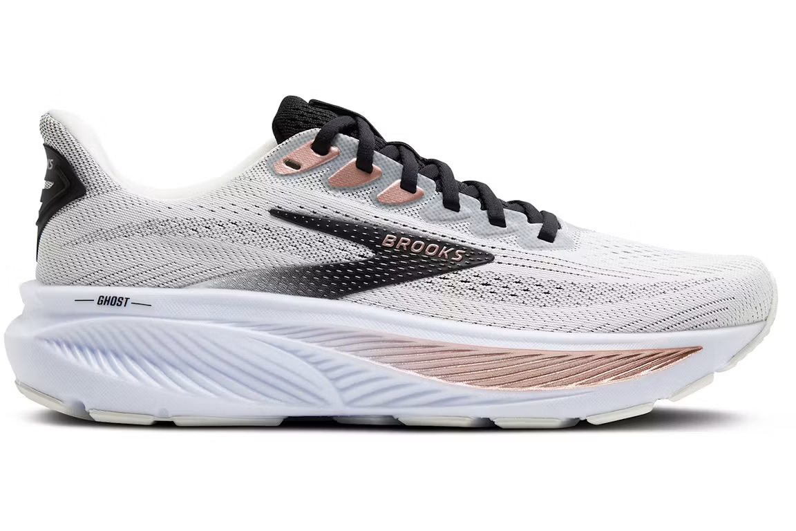 Brooks Ghost 17 White Black Rose Gold (Women's)